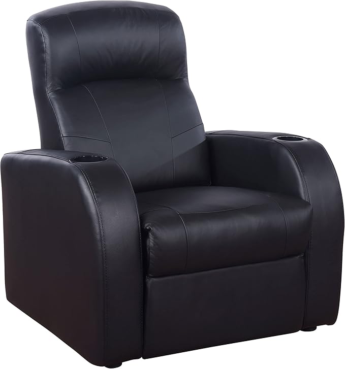 Cyrus Home Theater Upholstered Recliner Black 600001