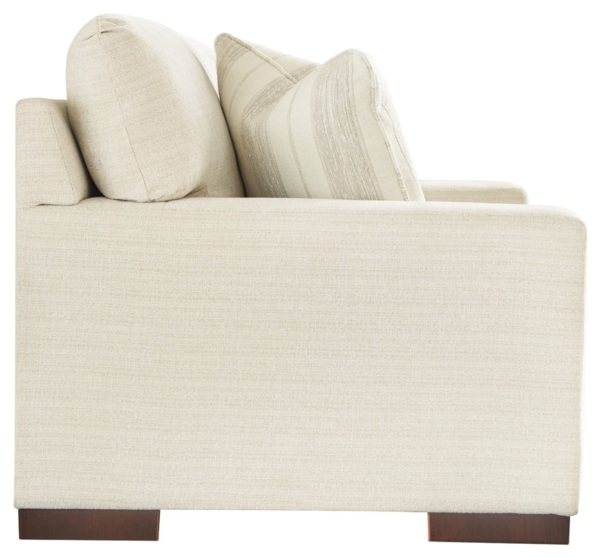 Maggie Contemporary Upholstered Loveseat with Accent Pillows, Off-White