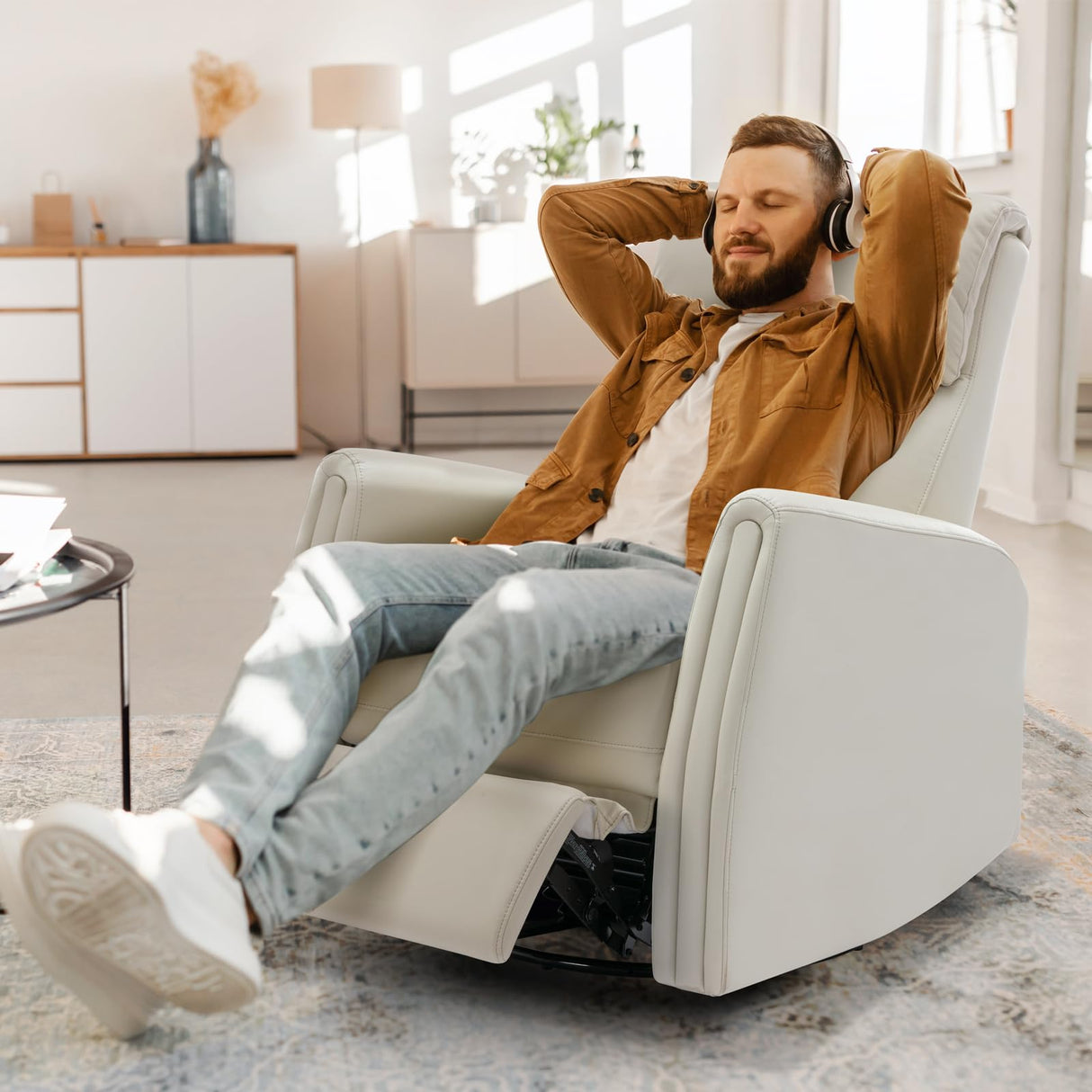 270° Power Swivel Glider Recliner Chair with Removable Mobile