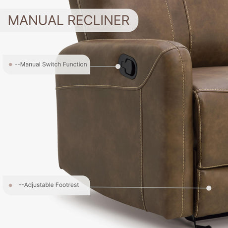 Leather Recliner Chair Faux Reclining Sofa Lazy Boy Glider Rocking Function