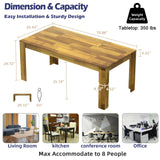 71" 6ft Kitchen Dining Room Table for 6 8, Large Farmhouse Dinner Table,