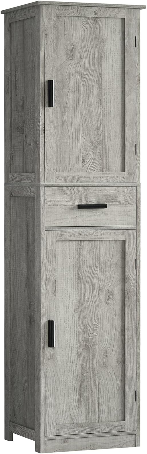 67“ Tall Bathroom Cabinet, Storage Cabinet with 4 Shelves & 2 Doors