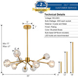 Sputnik Chandeliers for Dining Room Light Fixture, Modern Crystal Chandeliers