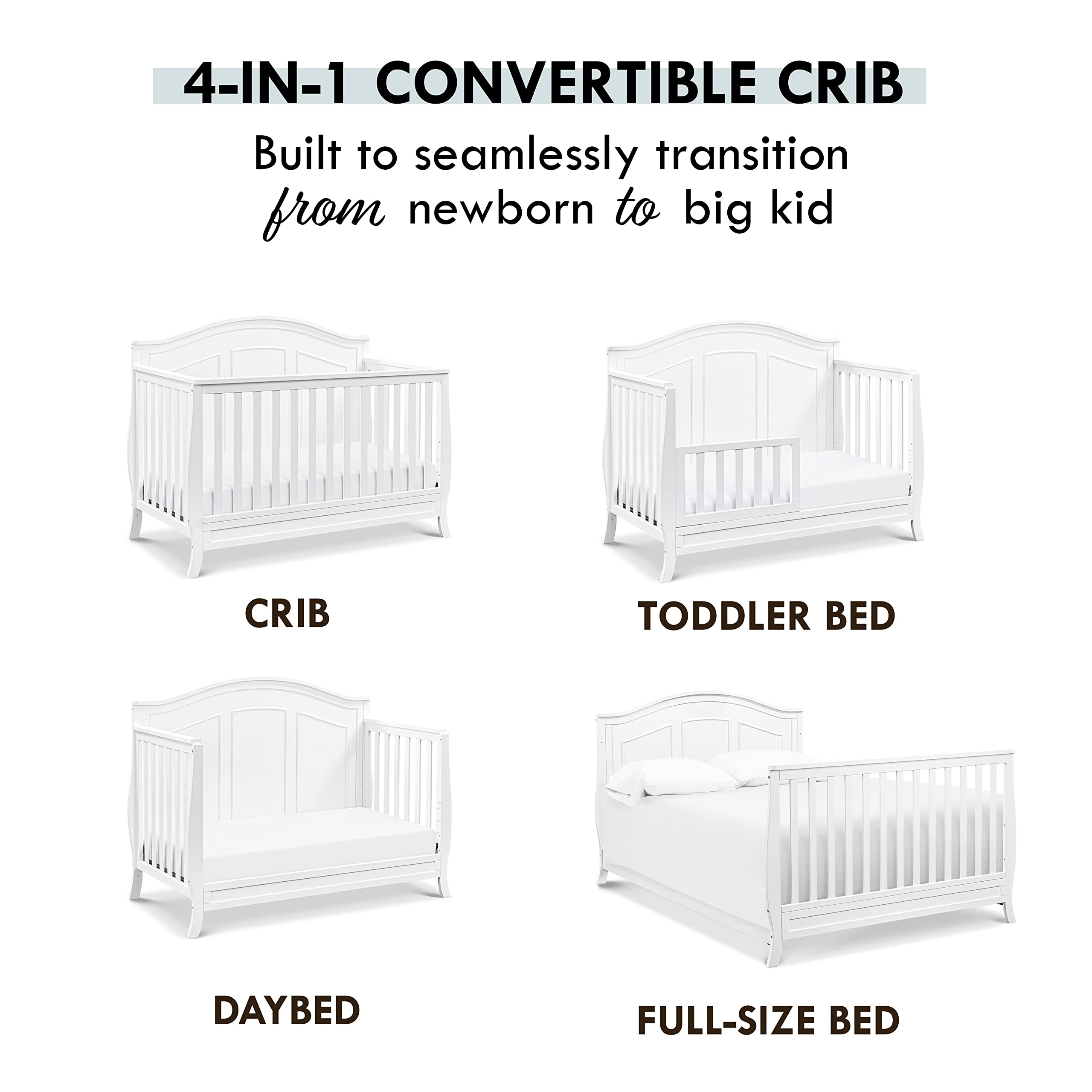 DaVinci Emmett 4-in-1 Convertible Crib in Chestnut, Greenguard Gold Certified