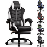Ergonomic Gaming Chair with Footrest - Height Adjustable Reclining Office Chair