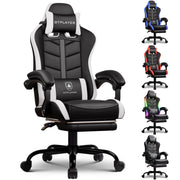 Ergonomic Gaming Chair with Footrest - Height Adjustable Reclining Office Chair