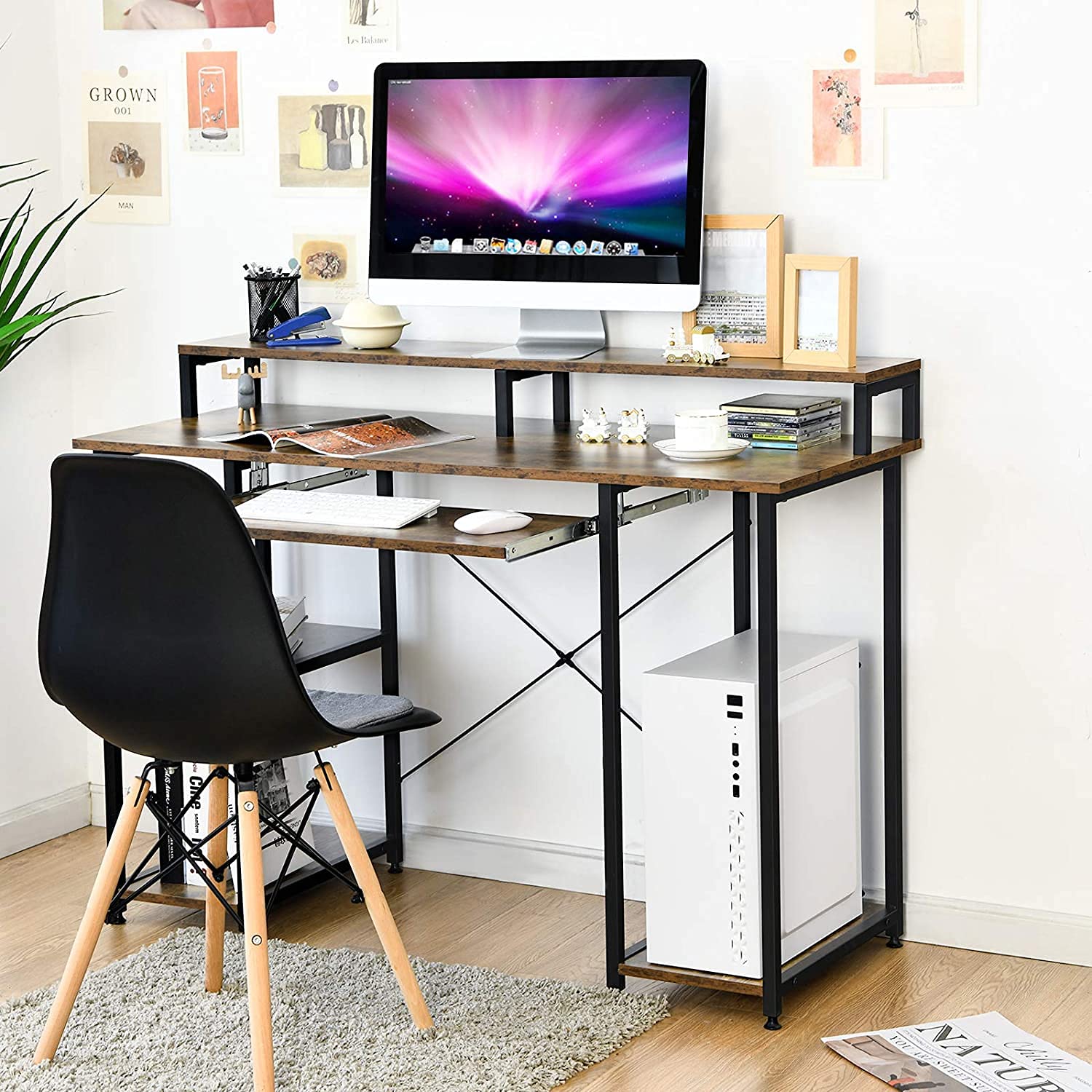 Computer Desk, Rustic Brown