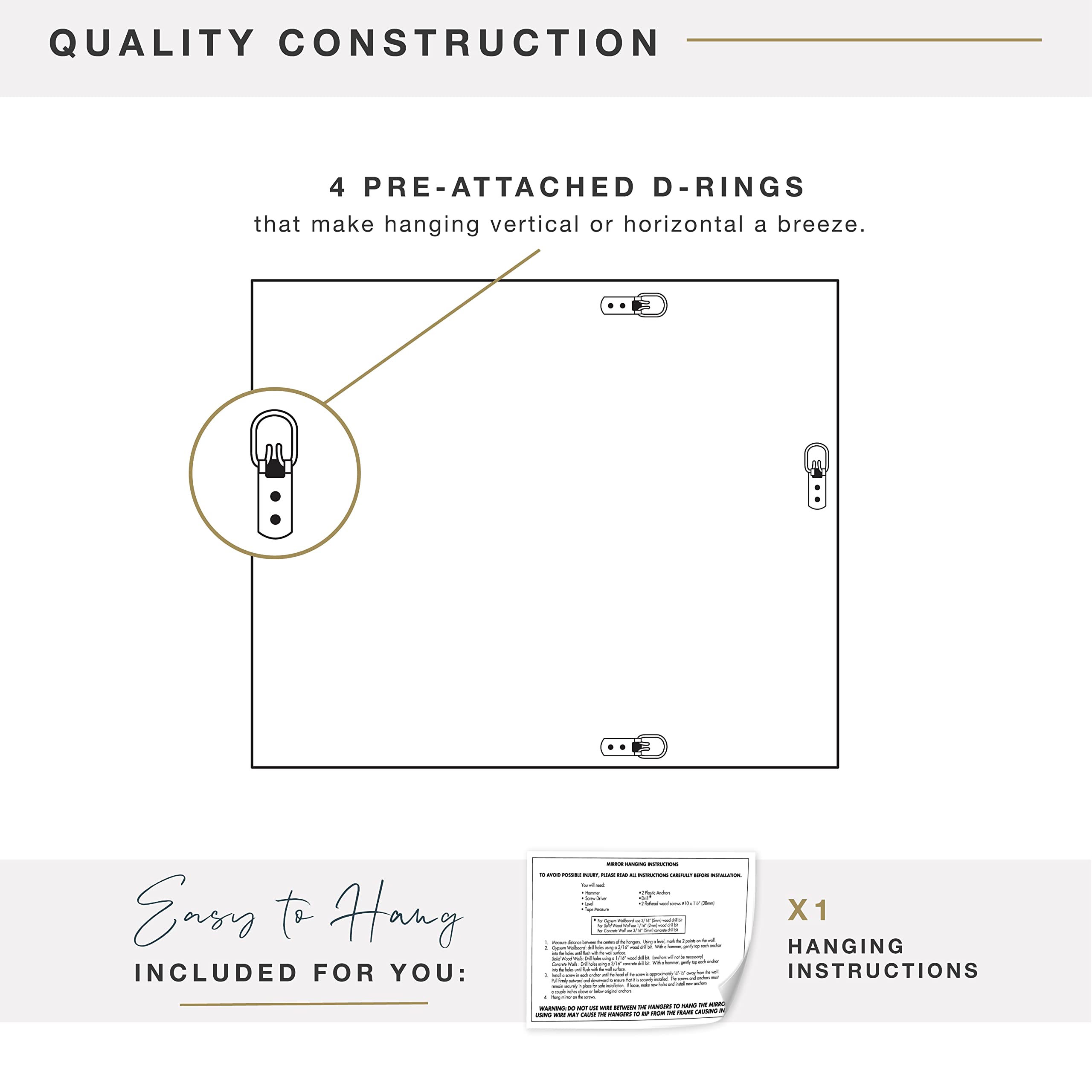 18x24 Inch Sloped Mirror, 23.5x29.5 Inch Overall Size, Silver (20563)