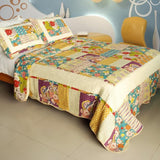 Bedding [Classical Rose] 3-Pieces Floral Printed-Quilted Cotton Quilt Set (Full/Queen Size)