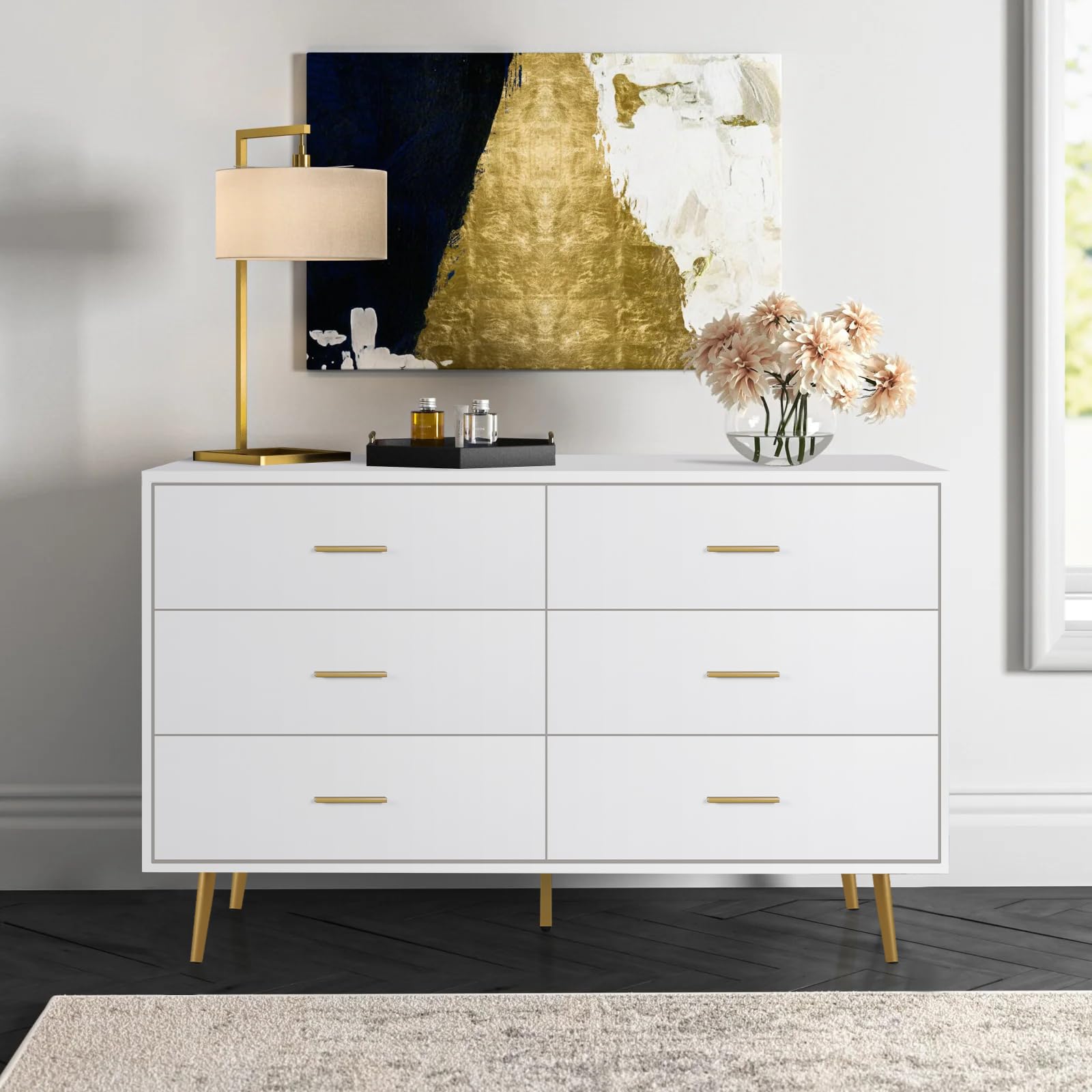 Wood Dresser for Bedroom,Wood Mid Century Modern Chests