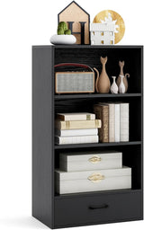 with Drawer, 48’’ Tall Floor Standing Organizer Display Storage Shelves with Anti-toppling