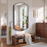 30x55 Inch Black Oval Bathroom Mirror with Thin Metal Frame