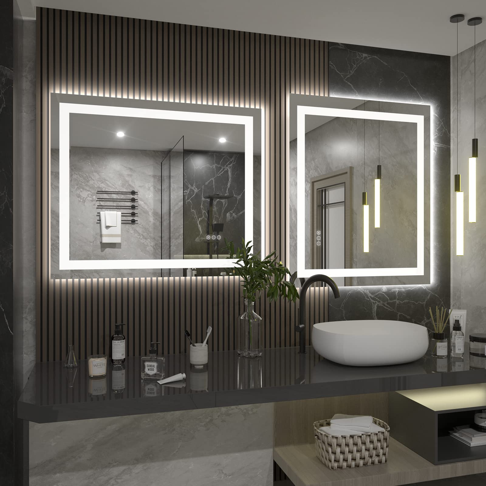 LED Bathroom Mirror for Wall, Lighted Vanity Mirror