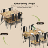 Dining Table Set for 4 with One Table and Four Chairs, Small Space Dinette for Kitchen