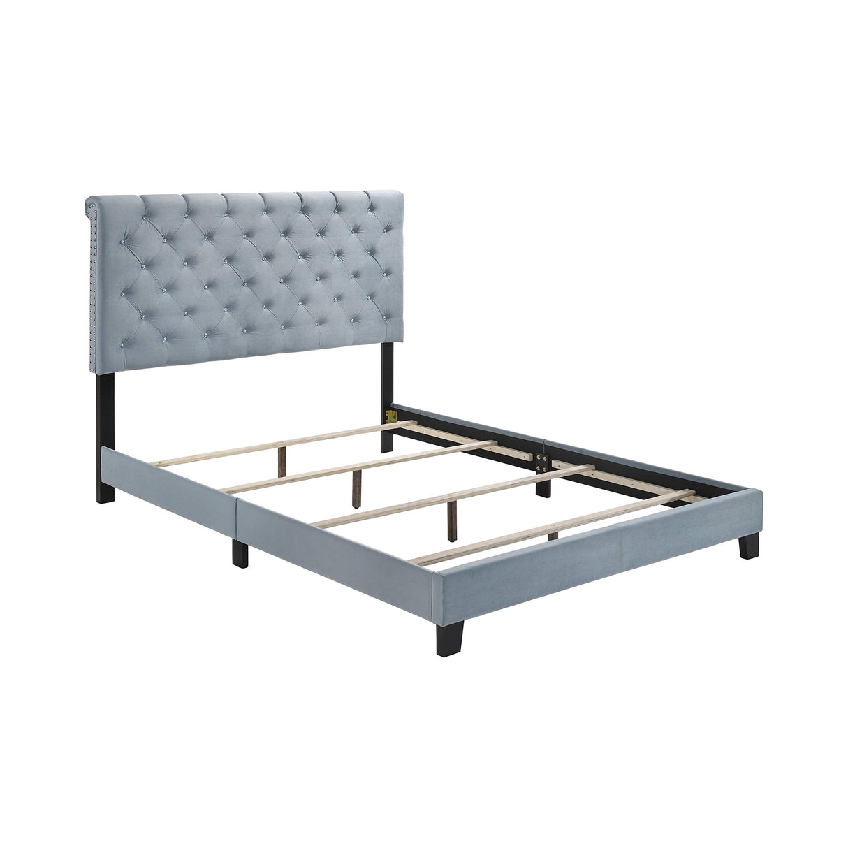 Warner Upholstered Bed Slate Blue, Queen