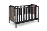 Brees Convertible Island Crib in Black & Vintage Walnut