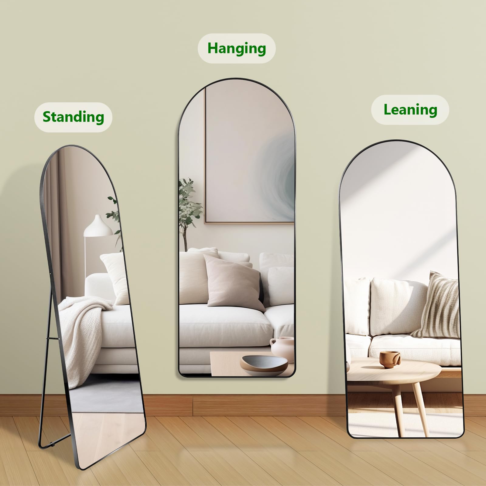 Floor Mirrors Full Length Mirrors  Arched Floor Mirror