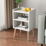 Nightstand, Mid-Century Modern Bedside Tables with Storage Shelf