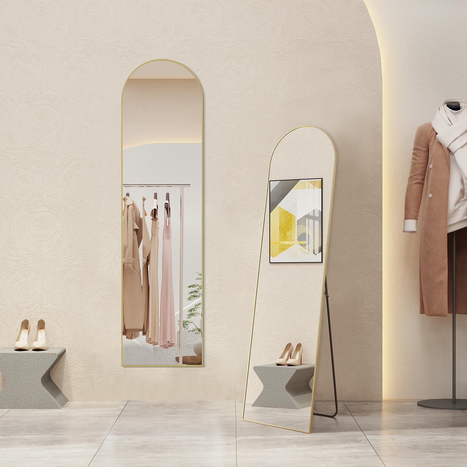 Floor Mirror Hanging or Leaning, Full Body Mirror