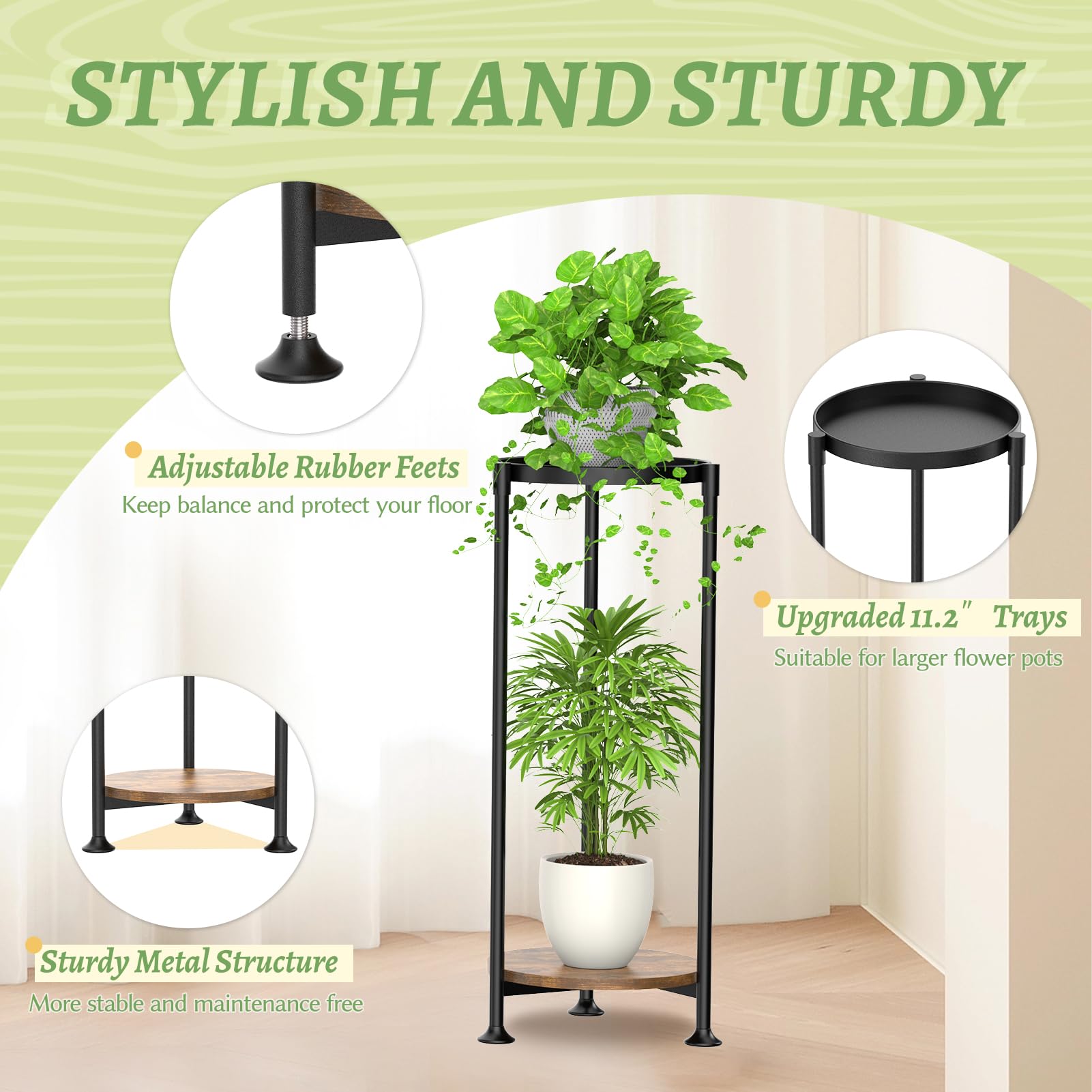 CornerBloom 2-Tier & 3-Tier Metal Plant Stand