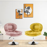 Armless Swivel Accent Chair with Height Adjustment - Pink Tech Cloth Vanity Chair