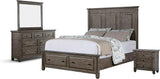 Xephyr Solid Wood 5-Piece Bedroom Set, Queen-Size Bed with Footboard Drawers