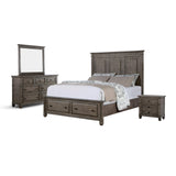 Xephyr Solid Wood 5-Piece Bedroom Set, Queen-Size Bed with Footboard Drawers