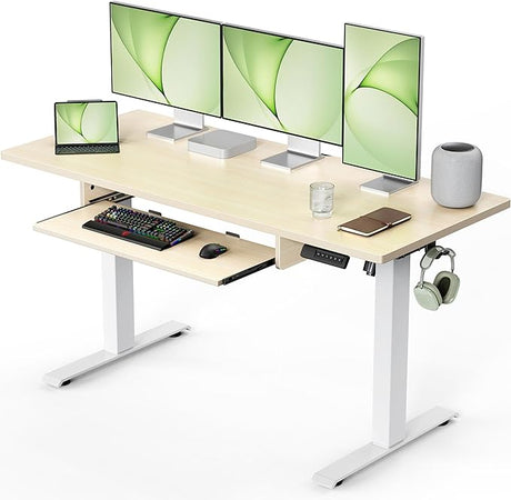 Standing Desk Adjustable Height with Extra Large Keyboard Tray,