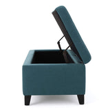 Mission Fabric Storage Ottoman, Dark Teal Dimensions: 19.25”D x 50.75”W x 16.25”H