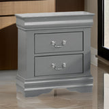 Nightstand, 2 Drawers, Light Solid Wood