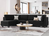 4 Seater Sectional Sofa with Reversible Chaise, L Shaped Sofa Sectional Couch with Convertible