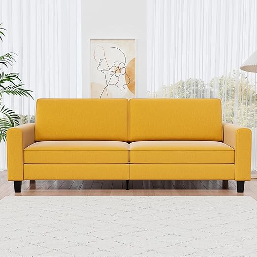 65.35" Accent Sofa, Convertible Futon Sofa Bed with Metal Feet