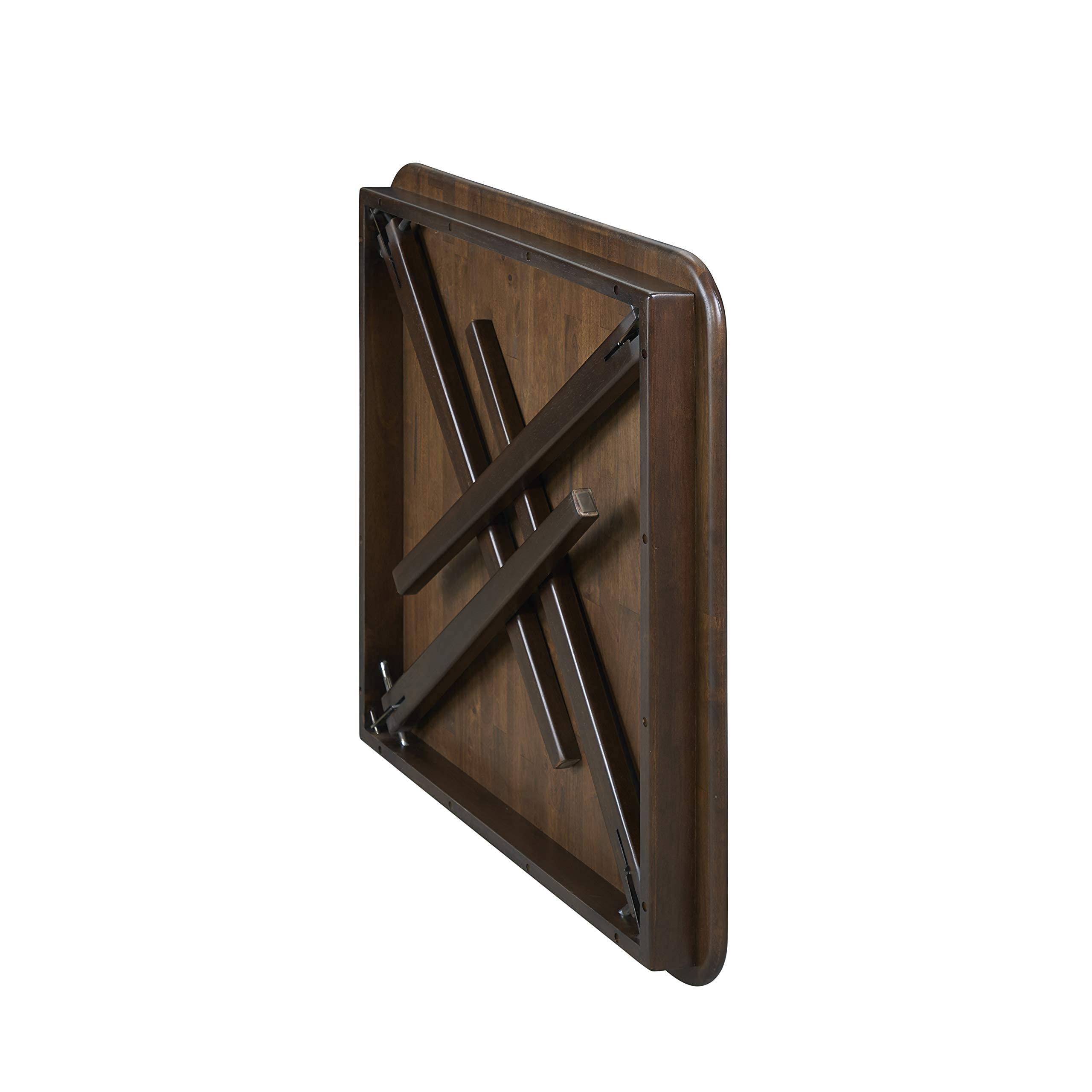 Stakmore Straight Edge Solid Wood Folding Card Table, Folds to Deep 3.38 Inches for Easy Storage,