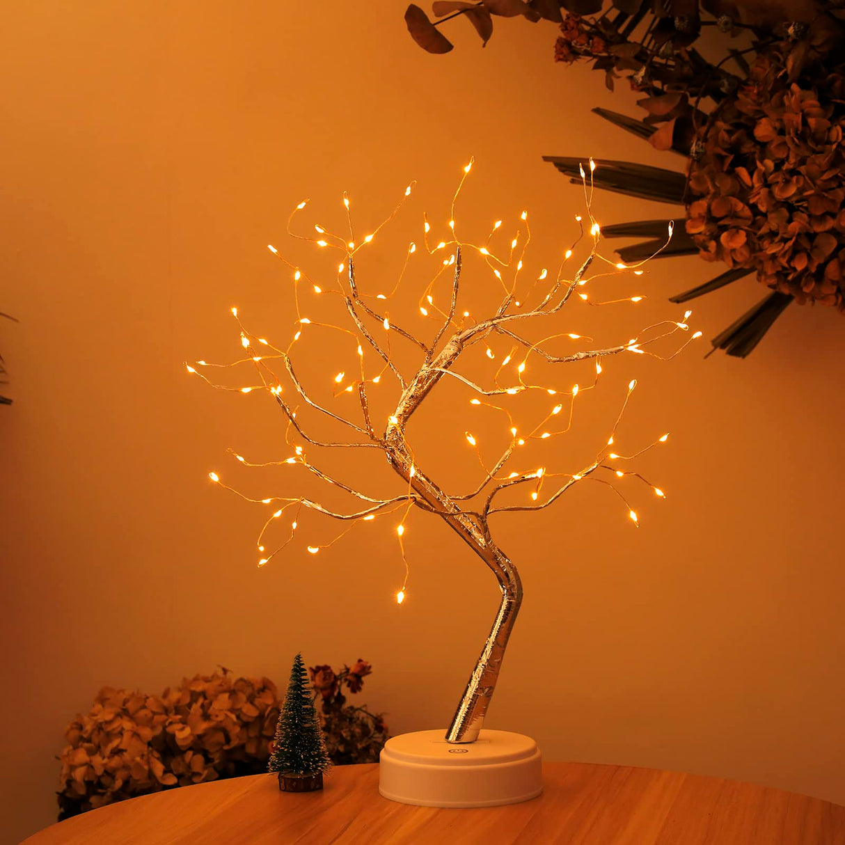 Tabletop Bonsai Tree Lights, DIY LED Artificial Tree Lamp,Battery/USB Operated Night