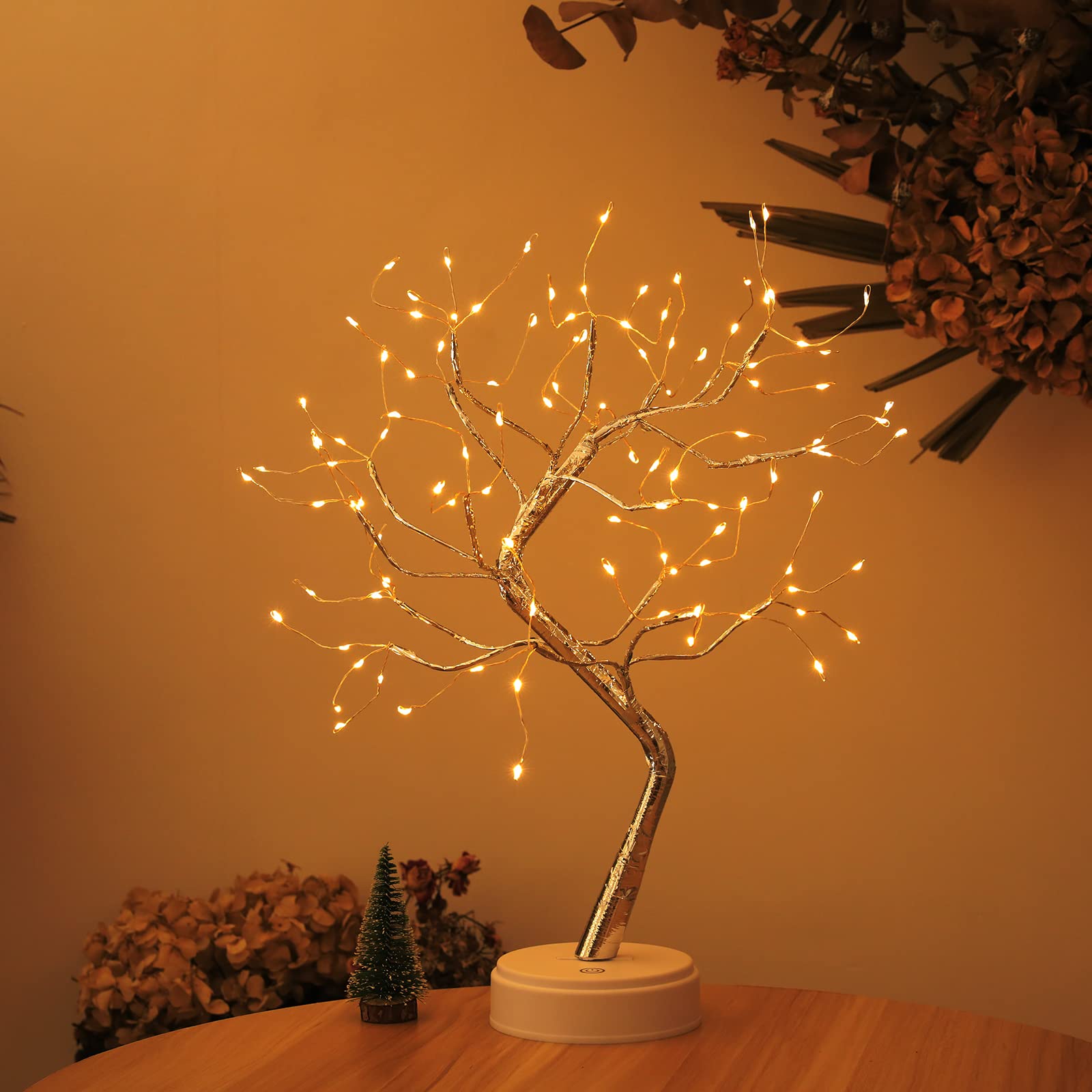 Tabletop Bonsai Tree Lights, DIY LED Artificial Tree Lamp,Battery/USB Operated Night