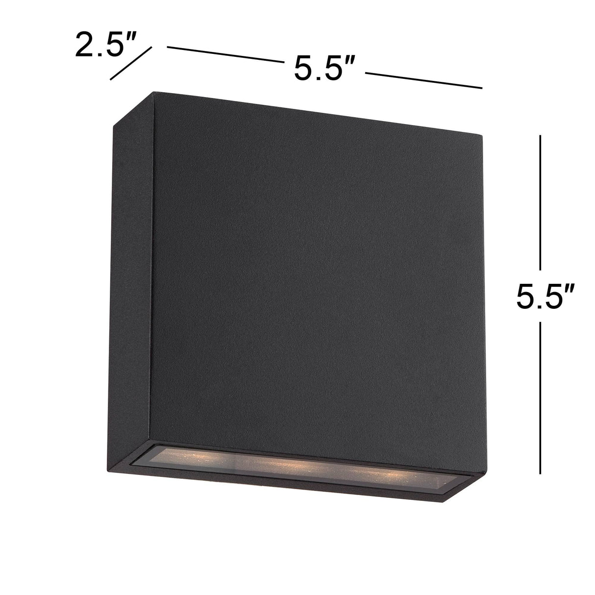 Possini Euro Design Stanford Modern Outdoor Wall Lights Set of 2 Black Metal LED Downlight 5 1/2" Tempered Glass for Exterior House Porch Patio Outside Deck Garage Yard Front Door Garden Home