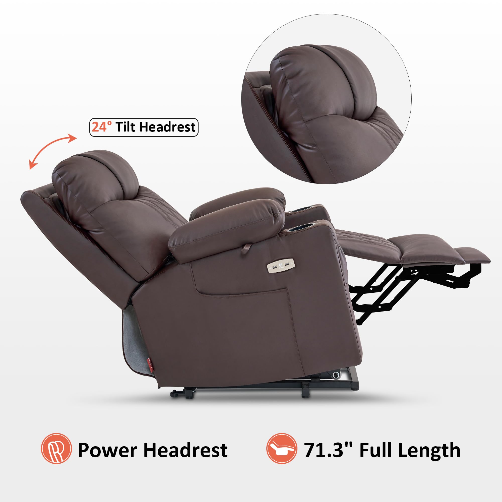 Small Size Power Lift Recliner Chair Sofa with Massage and Dual Heating