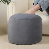 Round Stuffed Pouf Ottoman, Long Faux Fur Poufs with Foam Chunk Filling