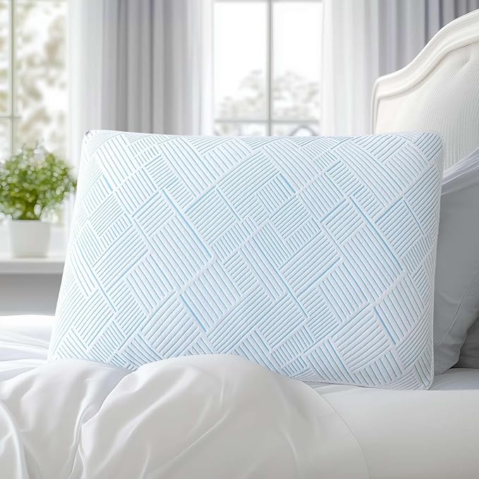 Shredded Memory Foam Cooling Soft Bamboo Viscose Pillows Queen Size Set of 2