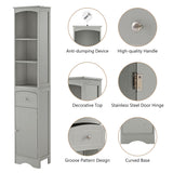 Freestanding Storage Cabinet with Drawer, Adjustable Shelves and Door,