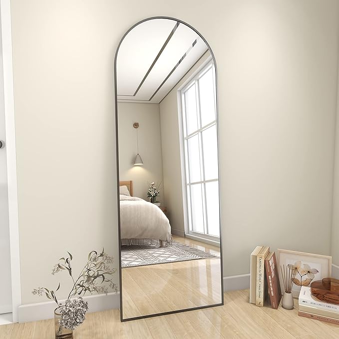 Arched Full Length Mirror, Black Large Floor Mirror
