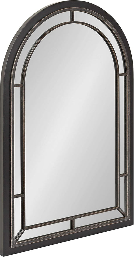 Kate and Laurel Audubon Farmhouse Wall Mirror, 24 x 36, Rustic Brown