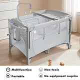 5-in-1 Playpen Portable Crib for Baby,Multifunction Bedside Crib from