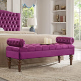 Violet End of Bed Bench,Velvet Long Bench for Bedroom