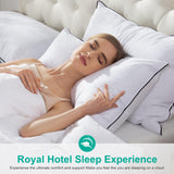 APSMILE Medium Firm Feathers Down/Poly Pillow Standard Size Pack of 1, Luxury Feather Pillow for Sleeping, 100% Organic Cotton Cover Hotel Collection Bed Pillows (White, 20"x26")