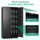 Metal Storage Cabinets with Lock Doors,Tall Locker Organizer Steel Garage Cabinets