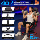 Ergonomic Gaming Chair with Footrest - Height Adjustable Racing Style Office Chair