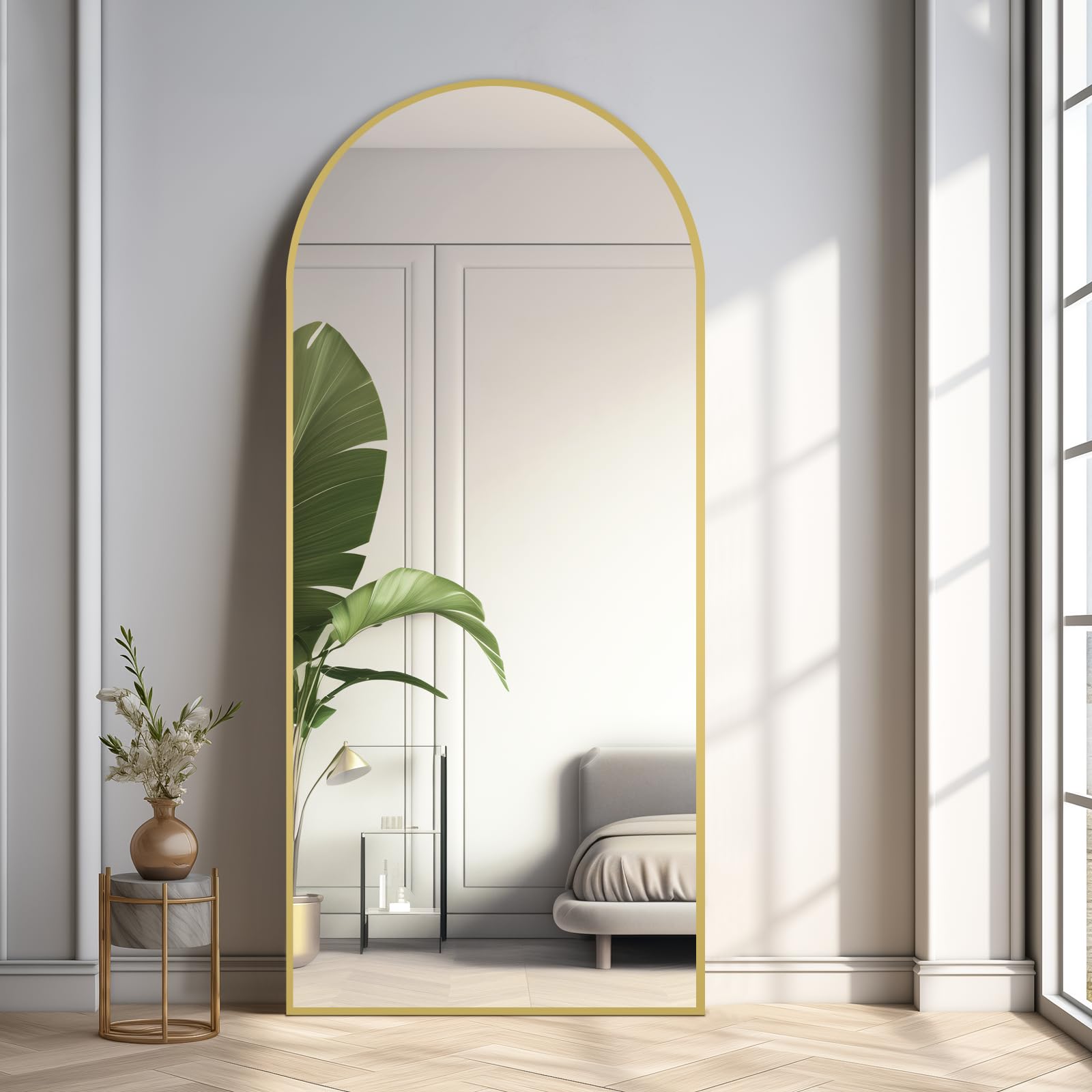 71"x32" Large Mirror Full Length, Arched Full Length Mirror with Stand, Extra Large Floor