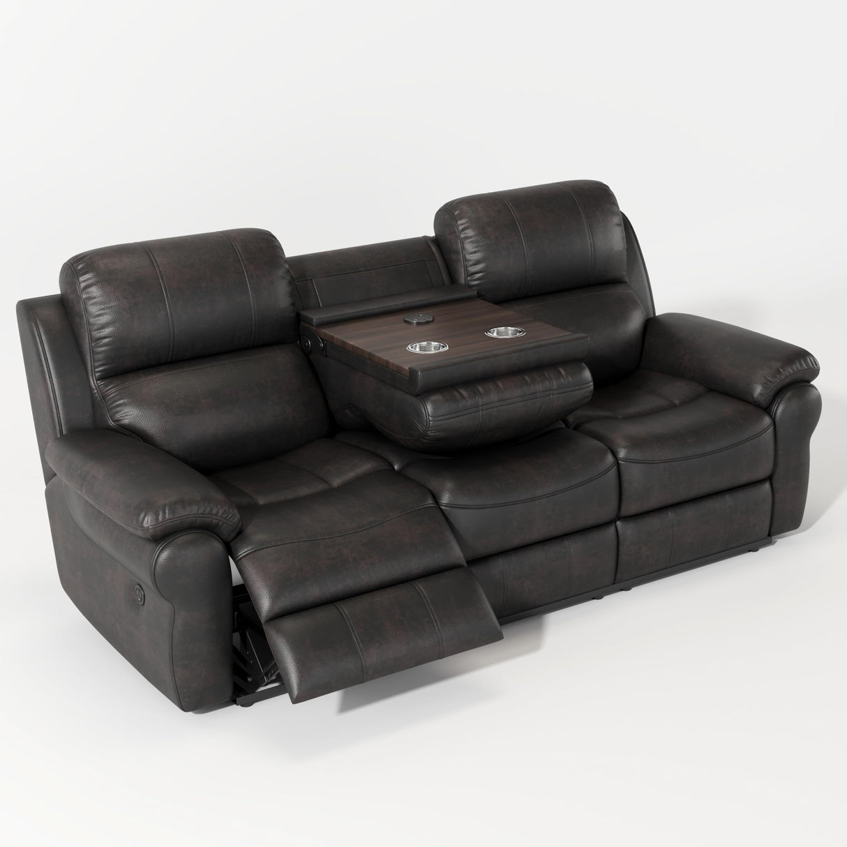 3-Seat Reclining Sofa, Power Reclining Sofa Couch with USB Button and Wireless Charger