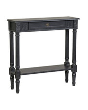 Marisol Black Console Table - 31.4" Slim Entryway Table with Drawer & Shelf